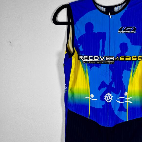 Louis Garneau Recovery & Ease Triathlon Suit Size Large Blue Yellow Athletics - Picture 6 of 16